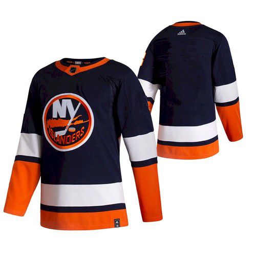 Men New York Islanders Blank Black NHL 2021 Reverse Retro jersey->new york islanders->NHL Jersey